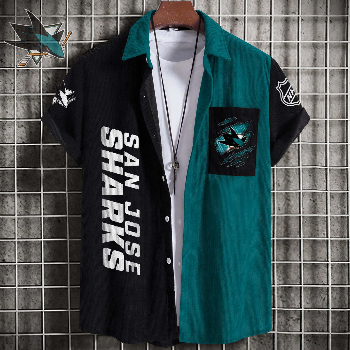 PREMIUM NHL X SJS Patchwork Lapel Striped Shirts Limited Editions NDT NHM 240526