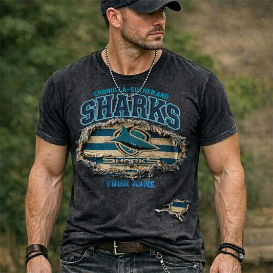 PREMIUM NRL X CSS Black Vintage Washed T-shirt NDT NTN 040426