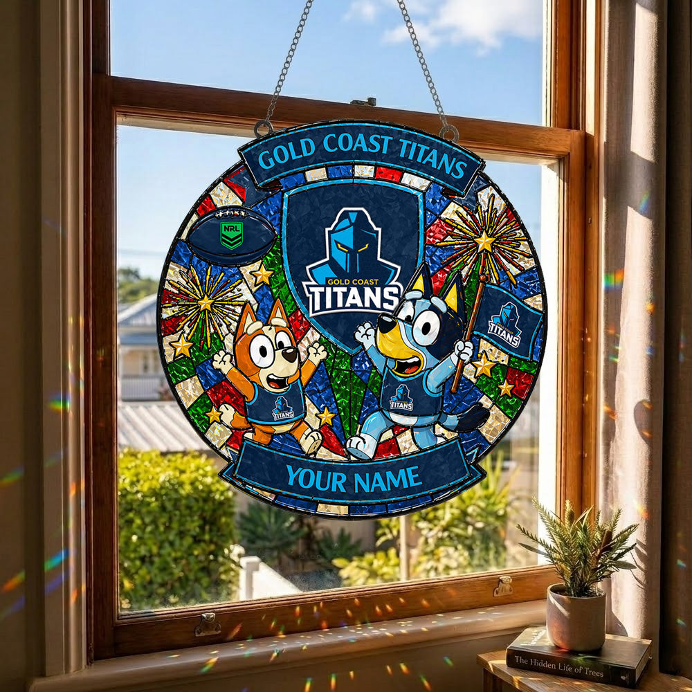 PREMIUM NRL X GCT Bluey Suncatcher Custom  Name  Limited Edition NDT NTN 230426