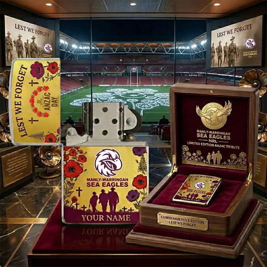 PREMIUM NRL X MWSE ANNIVERSARY 111TH ANZAC Personalized Lighter NDT NHM 300326