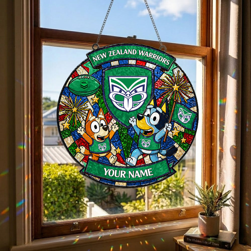 PREMIUM NRL X NZW Bluey Suncatcher Custom  Name  Limited Edition NDT NTN 230426