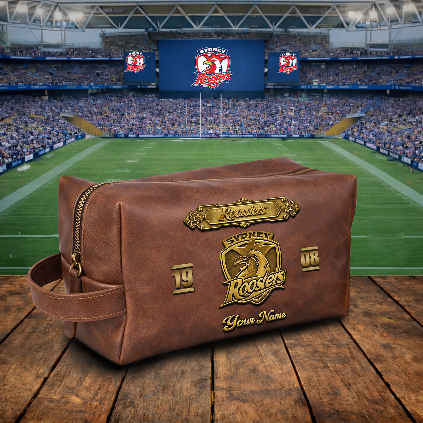 PREMIUM NRL  X SR 3D EMBOSSED LEATHER TOILETRY BAG Limited Edition NDT VHM