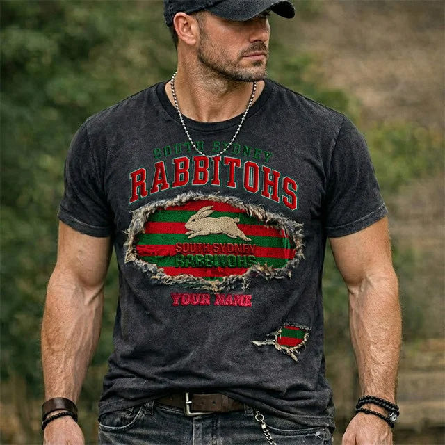 PREMIUM NRL X SSR Black Vintage Washed T-shirt NDT NTN 040426