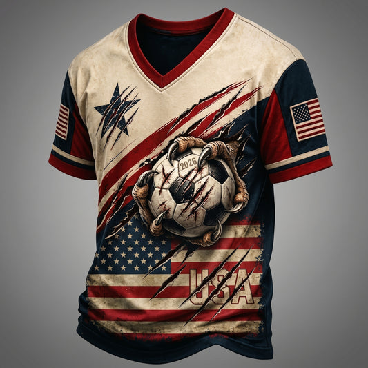 PREMIUM WC26 X USA LUXURY V-Neck T Shirt V6 NDT VHM 130626
