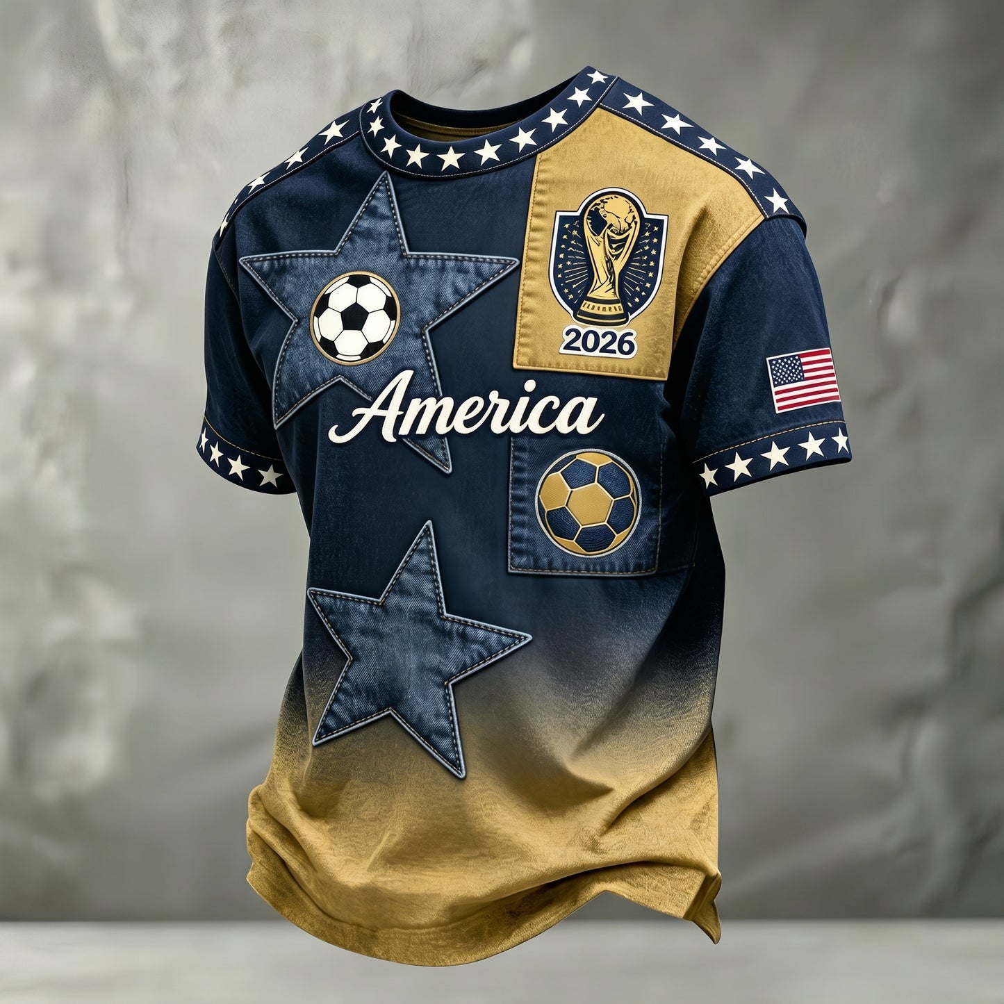 PREMIUM WC26 X USA LUXURY V-Neck T Shirt V3  NDT VHM 130626