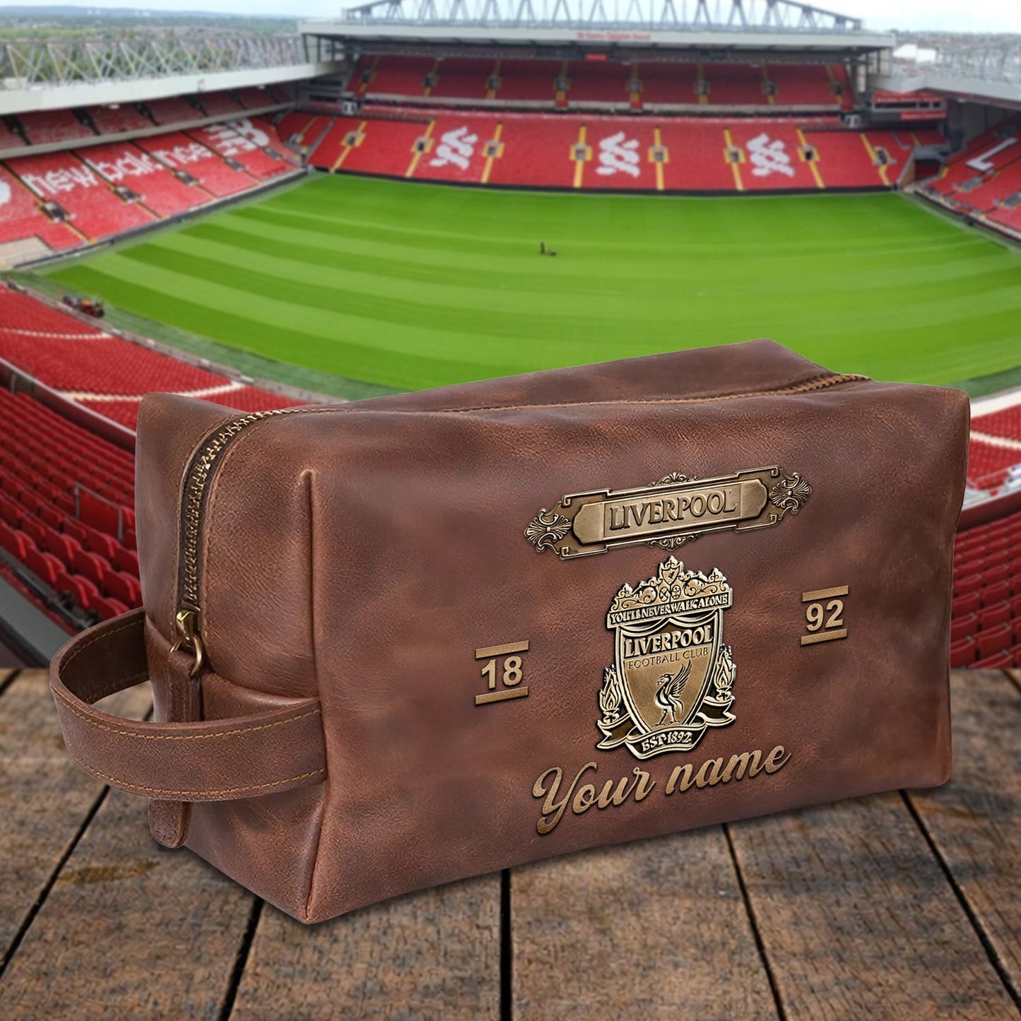 PREMIUM 𝐄𝐏𝐋 X LIV 3D EMBOSSED LEATHER TOILETRY BAG Limited Edition NDT NHM 020326