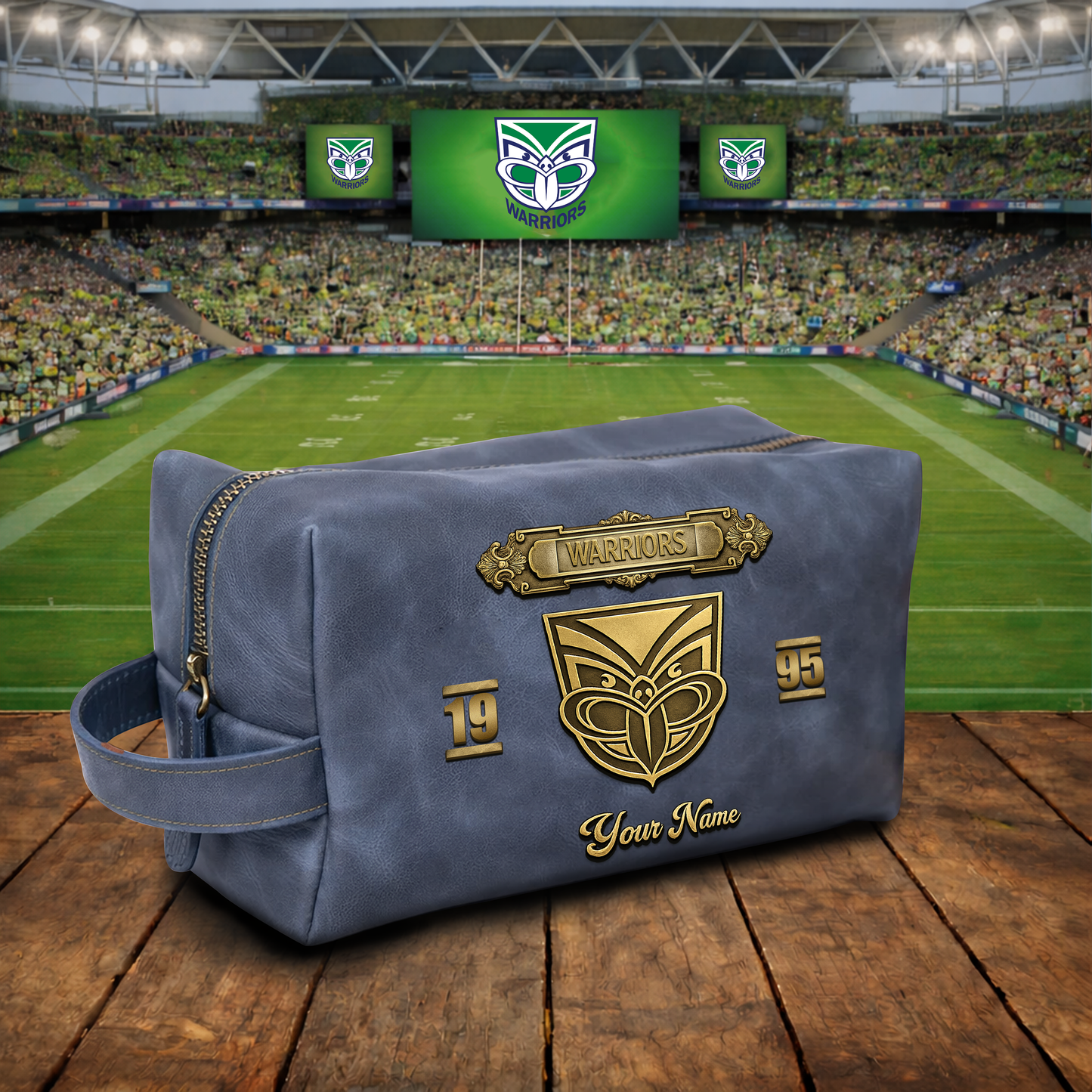 PREMIUM NRL  X WAR 3D EMBOSSED LEATHER TOILETRY BAG Limited Edition NDT VHM