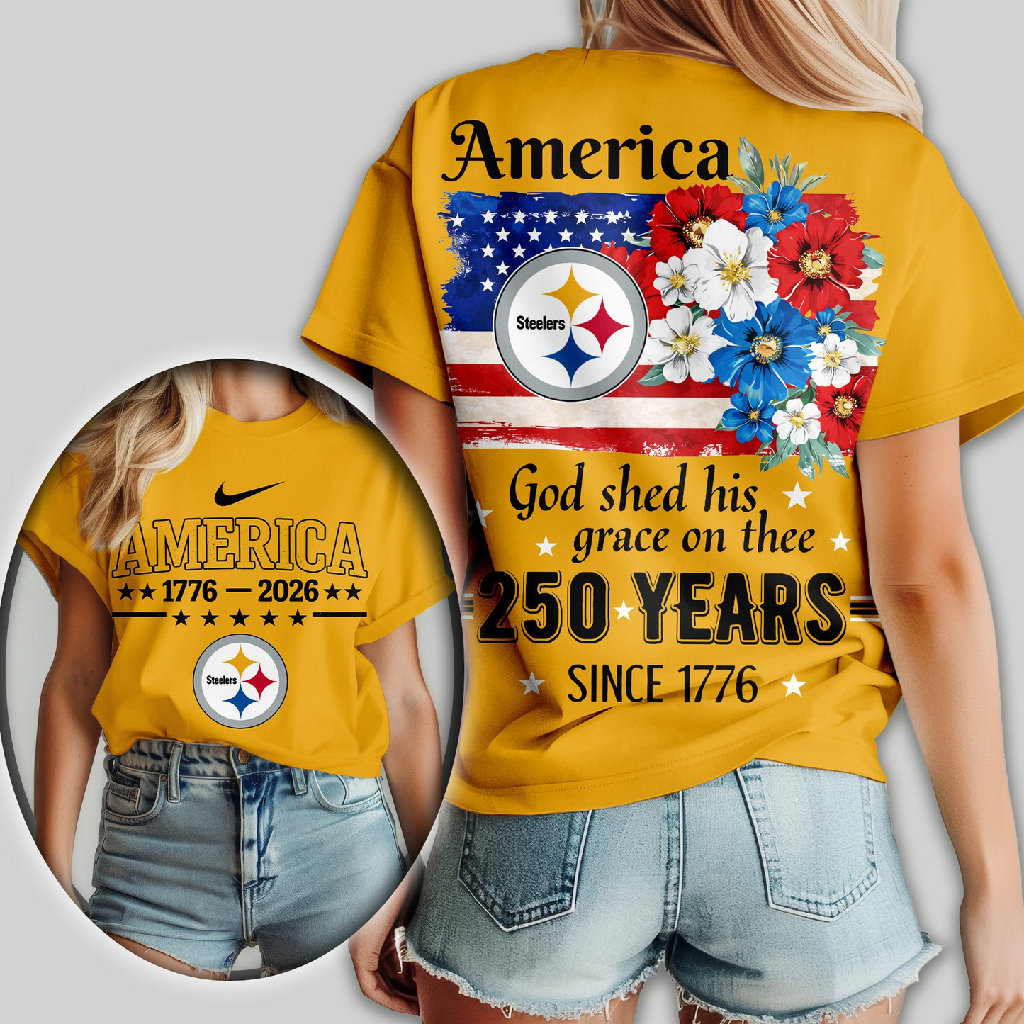 PS Premium NFL America God Shed His Grace On Thee Women Shirt DDT  NTL