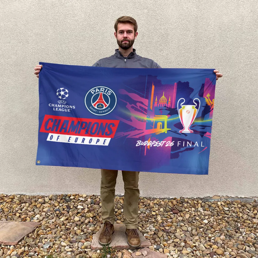 PSG 2526 Champions League Champions 3D Double-side House Flag V4 0106 DatND DVT