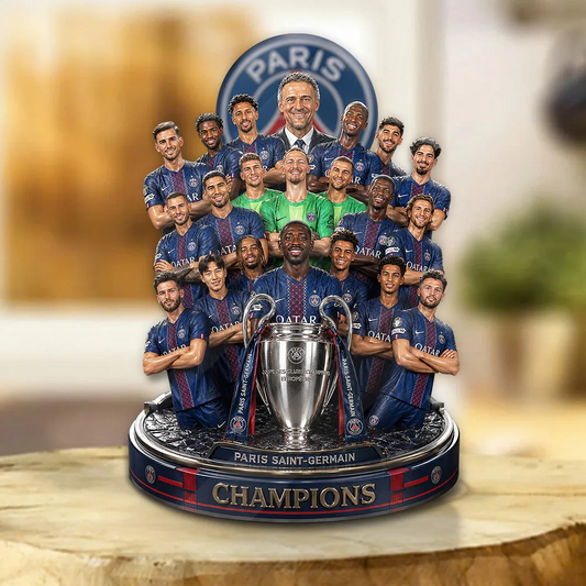 PSG 2526 Champions League Champions Custom Shape Acrylic Plaque V1 0106 DatND DVT