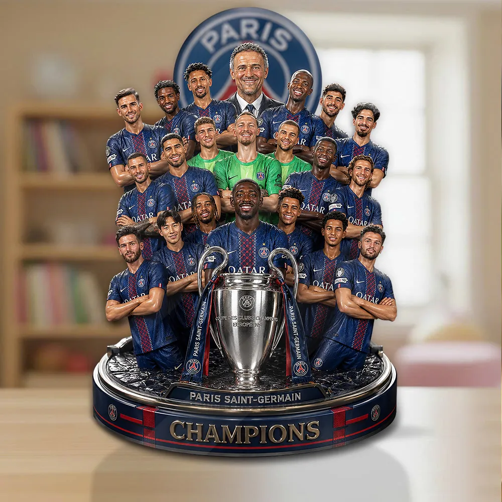 PSG 2526 Champions League Champions Custom Shape Acrylic Plaque V1 0106 DatND DVT