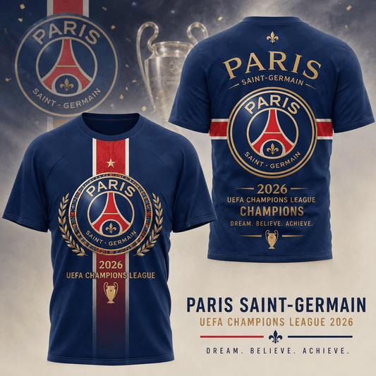 PSG Champions League Final 2026 V10 3D T-Shirt DDT 310526 NTL