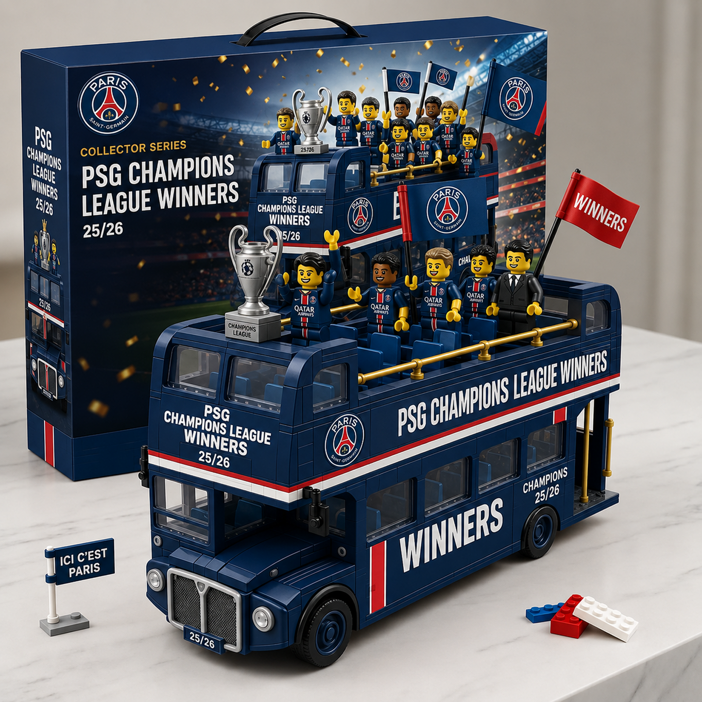 PSG Champions League Winners 2526 Bus Building Set 0206 DatND DVT