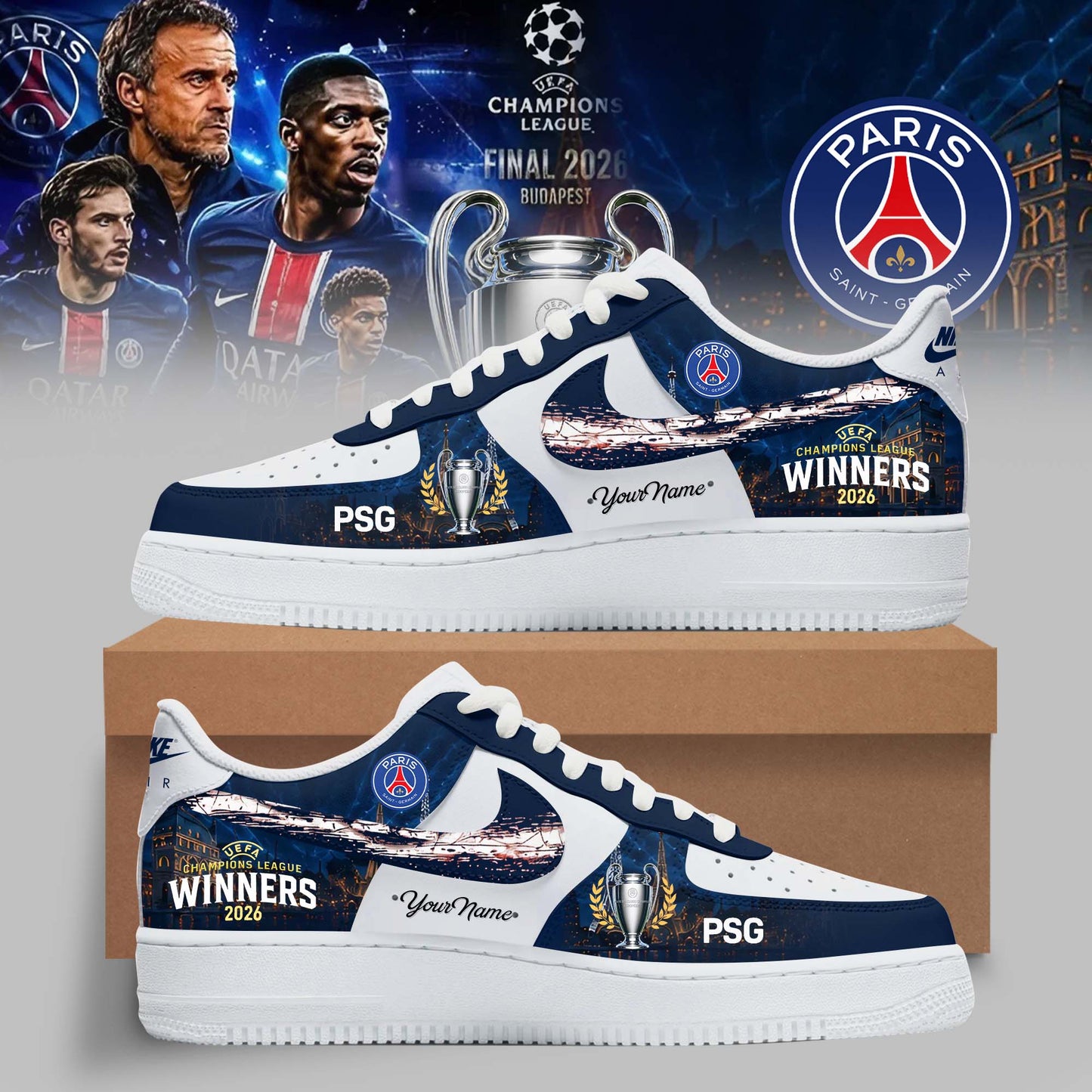 PSG Premium UEFA Champions League AF1 Sneakers DDT 310526 NTL