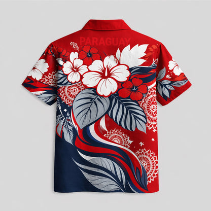 Paraguay World Cup 2026 Floral Hawaiian Shirt PVT02 DATND LBN 90526