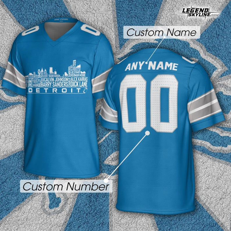 Personalized DL Football Jersey Greatest Of All Time Team Legends, City Skyline Shirt DDT CTND