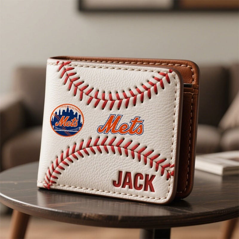 Personalized NYM x MLB Leather Wallet DDT TTTZ