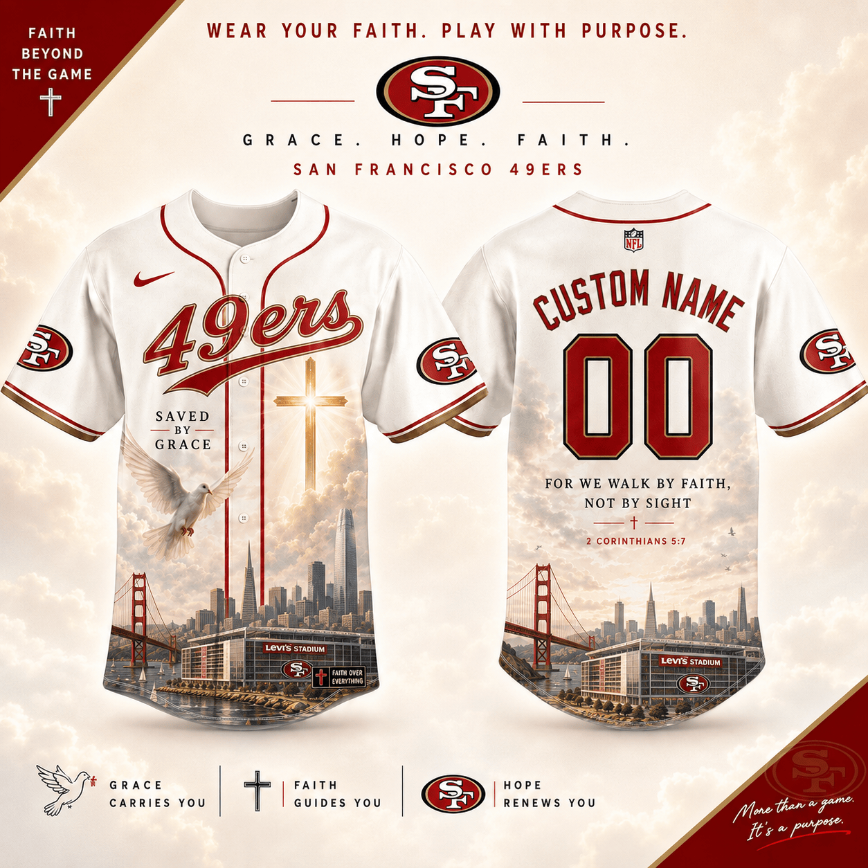 Personalized SF49 x NFL Luxury Baseball Jersey 160626