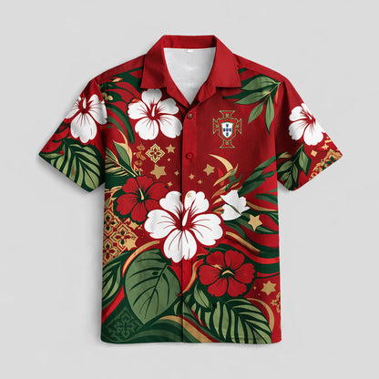 Portugal World Cup 2026 Floral Hawaiian Shirt PVT02 DATND LBN 90526