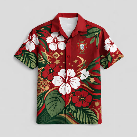 Portugal World Cup 2026 Floral Hawaiian Shirt PVT02 DATND LBN 90526