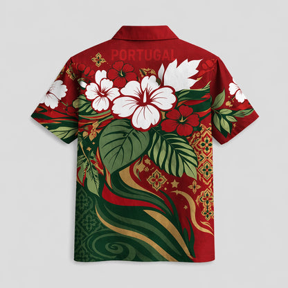 Portugal World Cup 2026 Floral Hawaiian Shirt PVT02 DATND LBN 90526