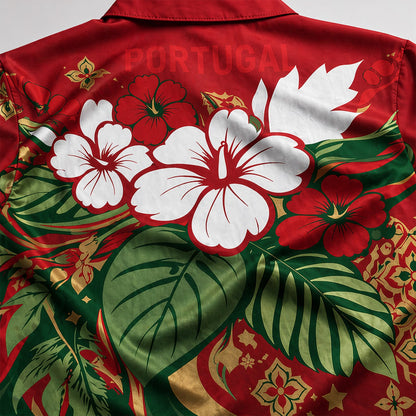 Portugal World Cup 2026 Floral Hawaiian Shirt PVT02 DATND LBN 90526