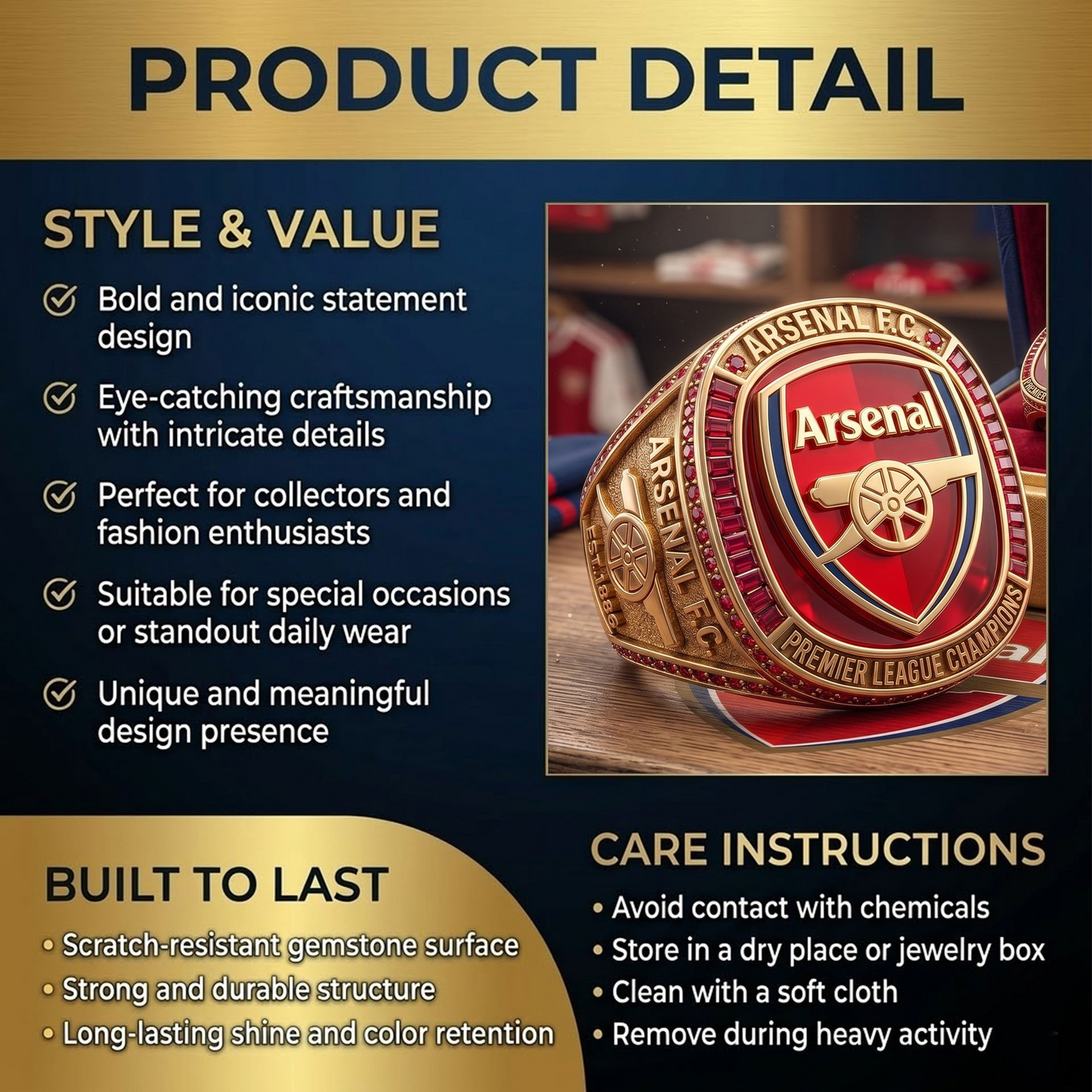 Premium EPL ARS Champions 25 - 26 Ring V2 NMD CTKT
