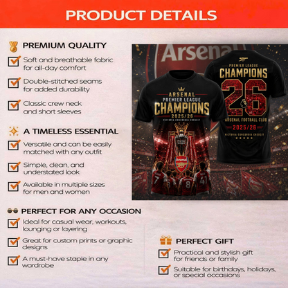 Premium EPL ARS Champions 25 - 26 T-Shirt  V7 NMD CTKT
