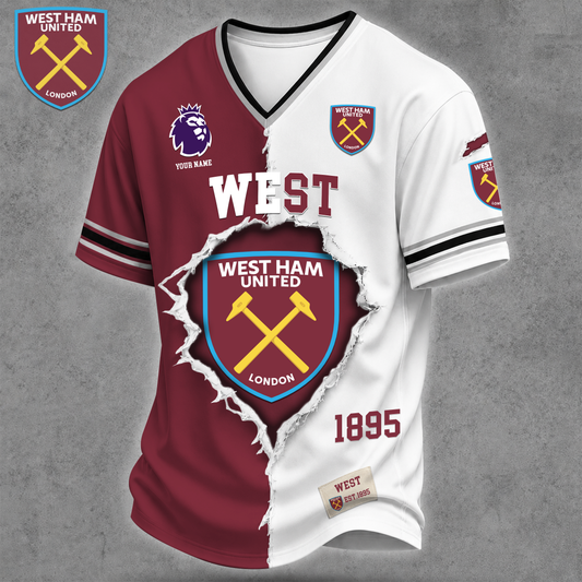 Premium EPL X WHT Game Day Streetwear V-neck  Shirt NDT VHM 040626