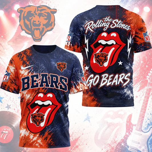 Premium NFL CHI x The Rolling Stones T- Shirt V7 NMD 180526 TTV