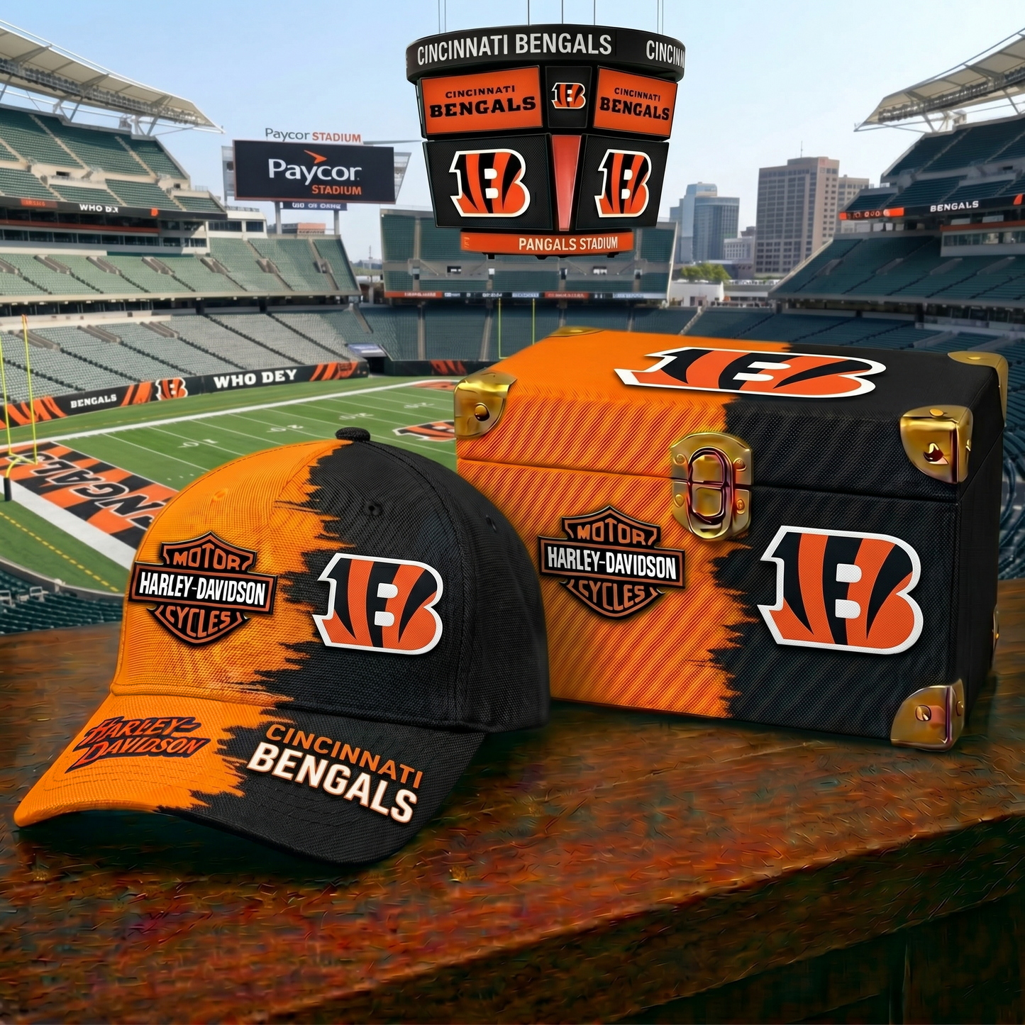 Premium NFL CIN x Harley-Davidson Classic Cap V37 NMD 160526 TTV