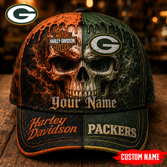 Premium NFL GBP Harley Davidson Split Skull Classic Cap V38 NMD CTKT