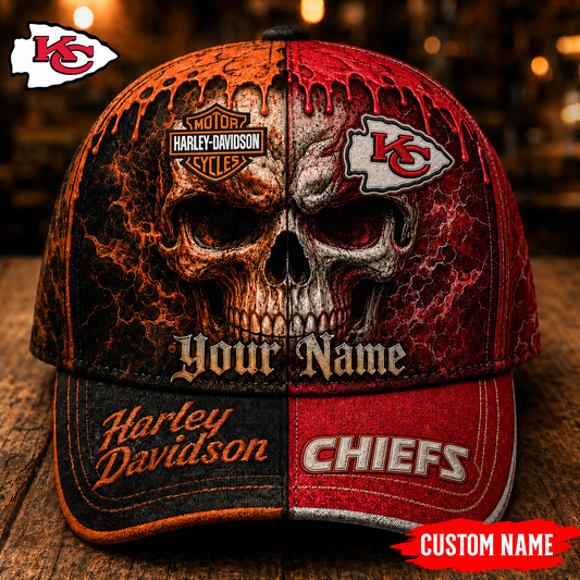 Premium NFL KCC Harley Davidson Split Skull Classic Cap V38 NMD CTKT