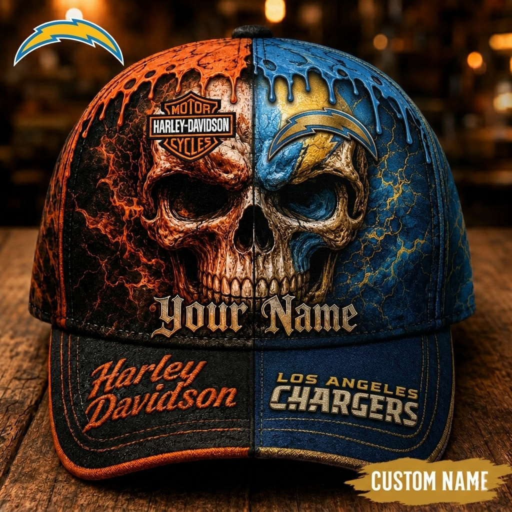 Premium NFL LAC Harley Davidson Split Skull Classic Cap V38 NMD CTKT
