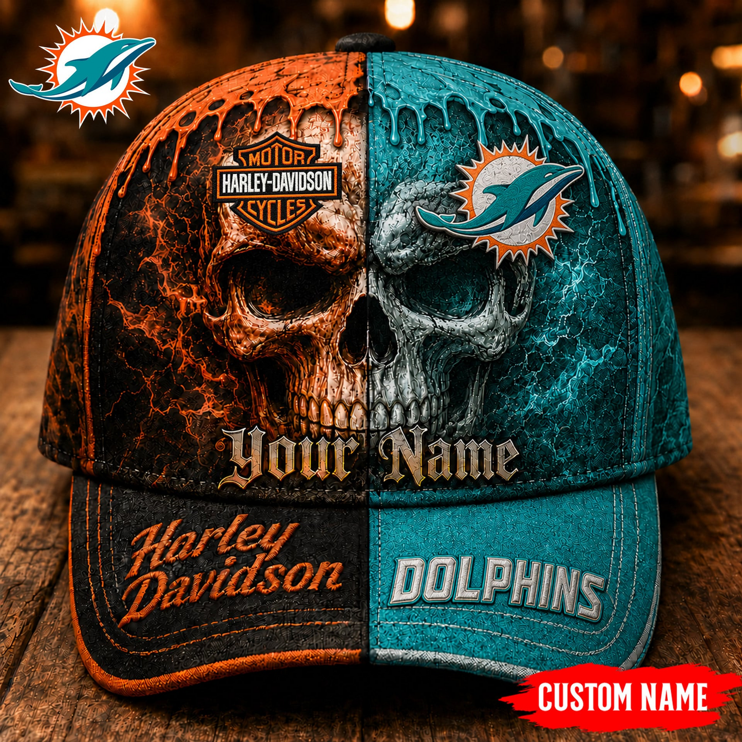 Premium NFL MD Harley Davidson Split Skull Classic Cap V38 NMD CTKT