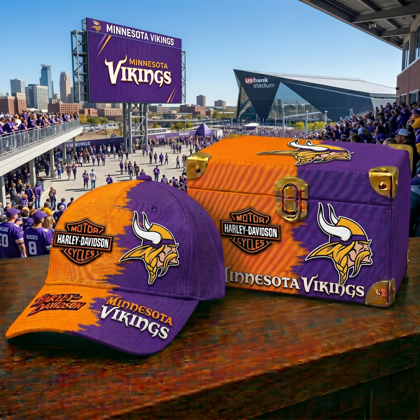 Premium NFL MIN x Harley-Davidson Classic Cap V37 NMD 160526 TTV