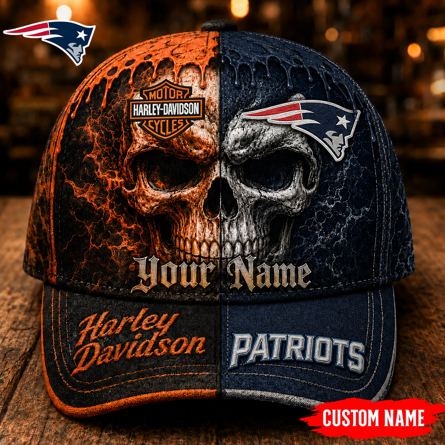 Premium NFL NEP Harley Davidson Split Skull Classic Cap V38 NMD CTKT