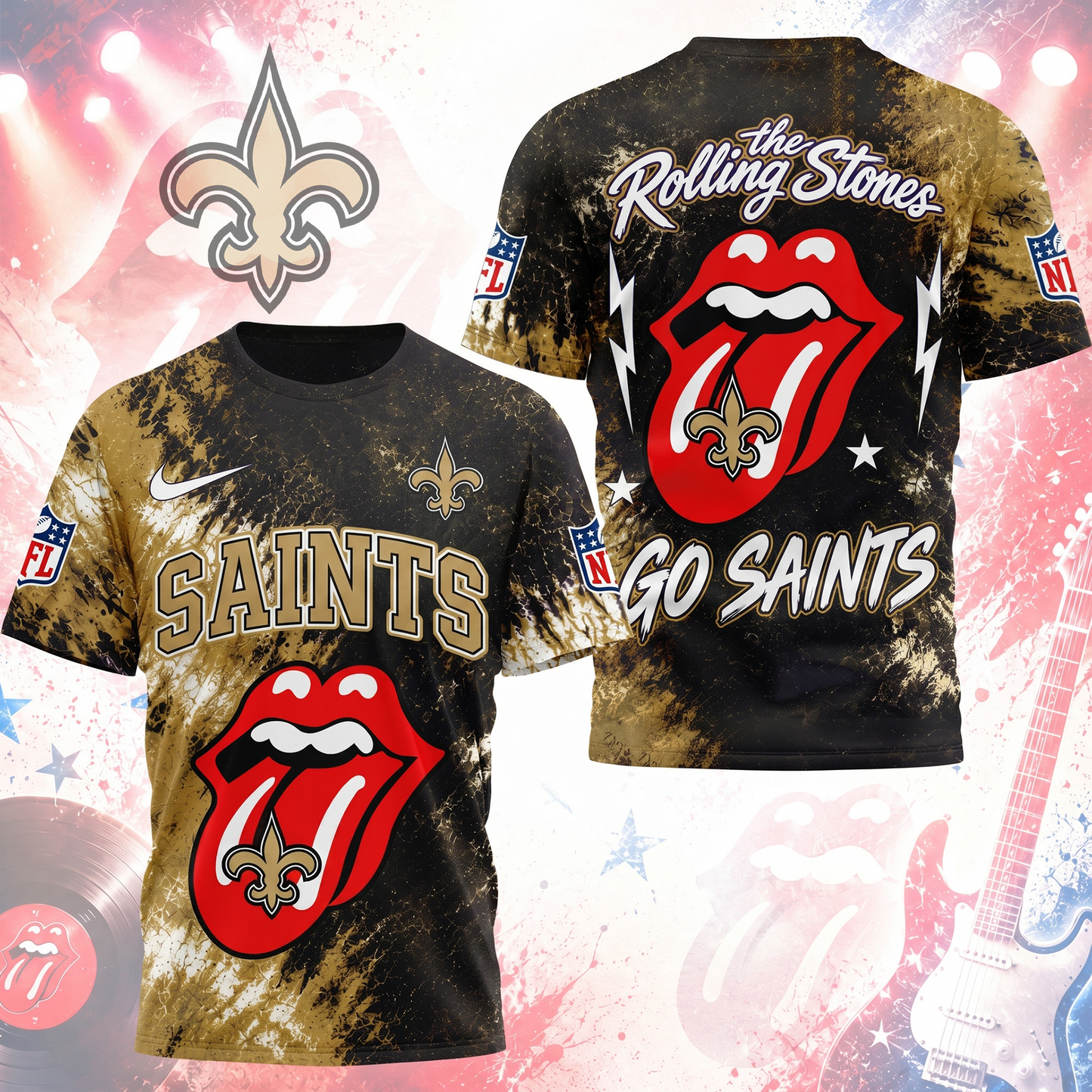 Premium NFL NO x The Rolling Stones T- Shirt V7 NMD 180526 TTV