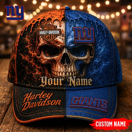 Premium NFL NYG Harley Davidson Split Skull Classic Cap V38 NMD CTKT