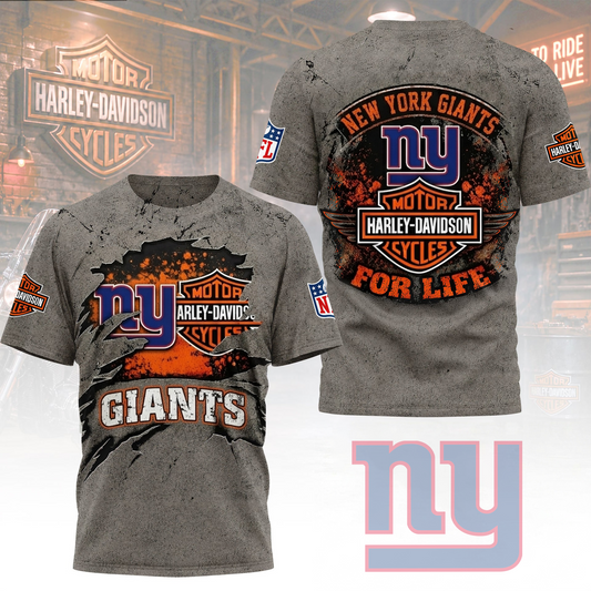 Premium NFL NYG x Harley Davidson For Life T-shirt V5 NMD 180526 TTV