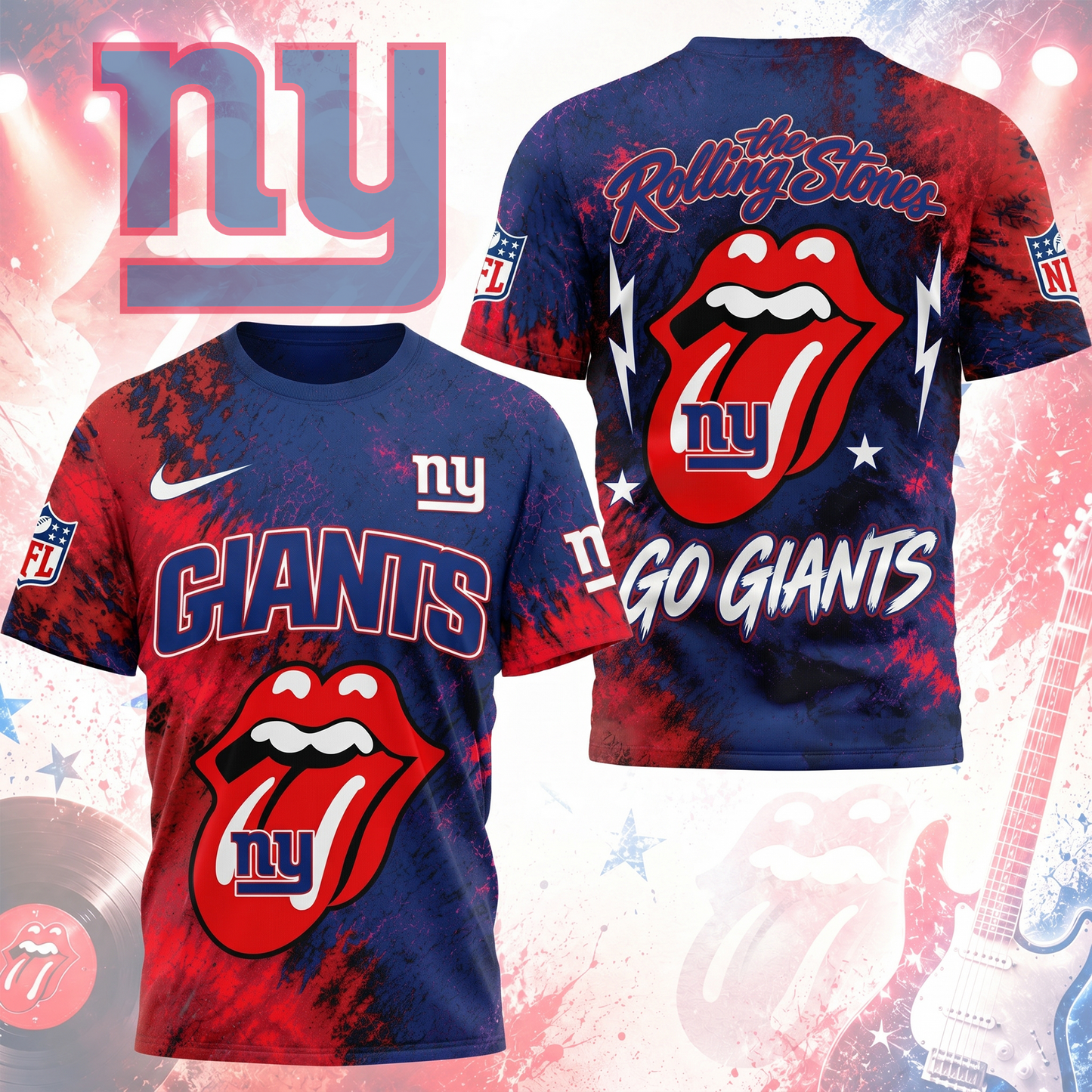 Premium NFL NYG x The Rolling Stones T- Shirt V7 NMD 180526 TTV