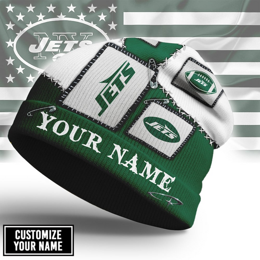 Premium NFL NYJ Heritage Patch Beanie Hat V3 NMD CTKT