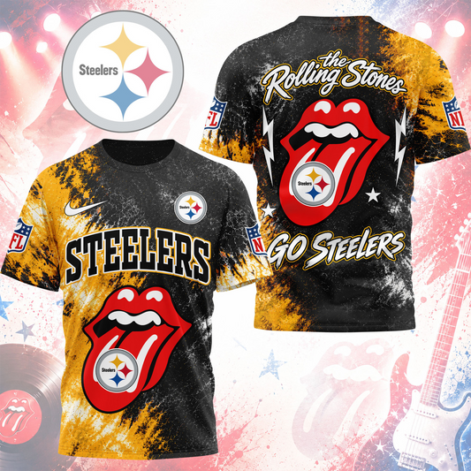 Premium NFL PIT x The Rolling Stones T- Shirt V7 NMD 180526 TTV