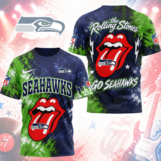 Premium NFL SEA x The Rolling Stones T- Shirt V7 NMD 180526 TTV