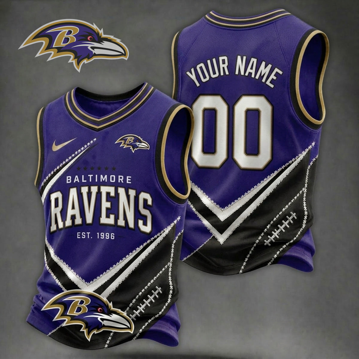 Premium NFL X BAL Game Day V-neck Tank Top Shirt V33 NDT NHM 080626