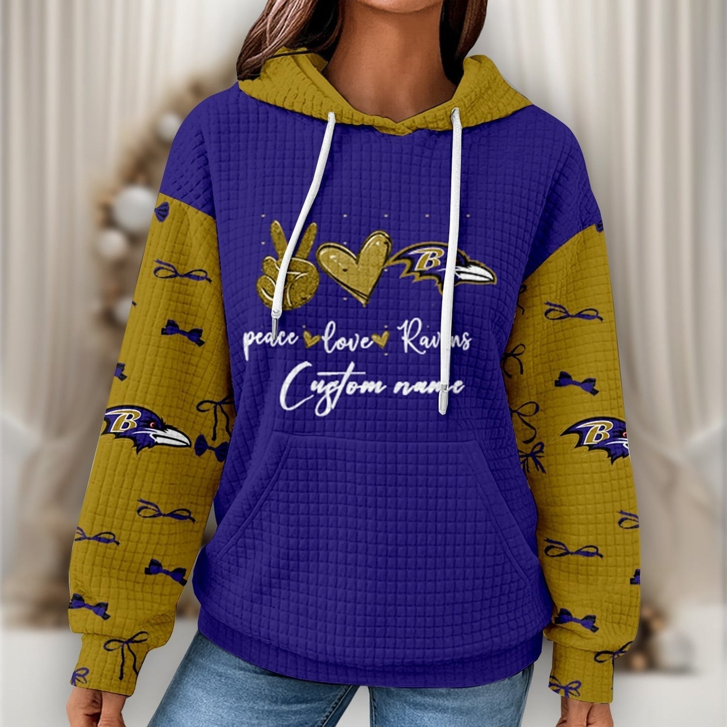 Premium NFL X BAL Women's Waffle Hoodie NDT NHM