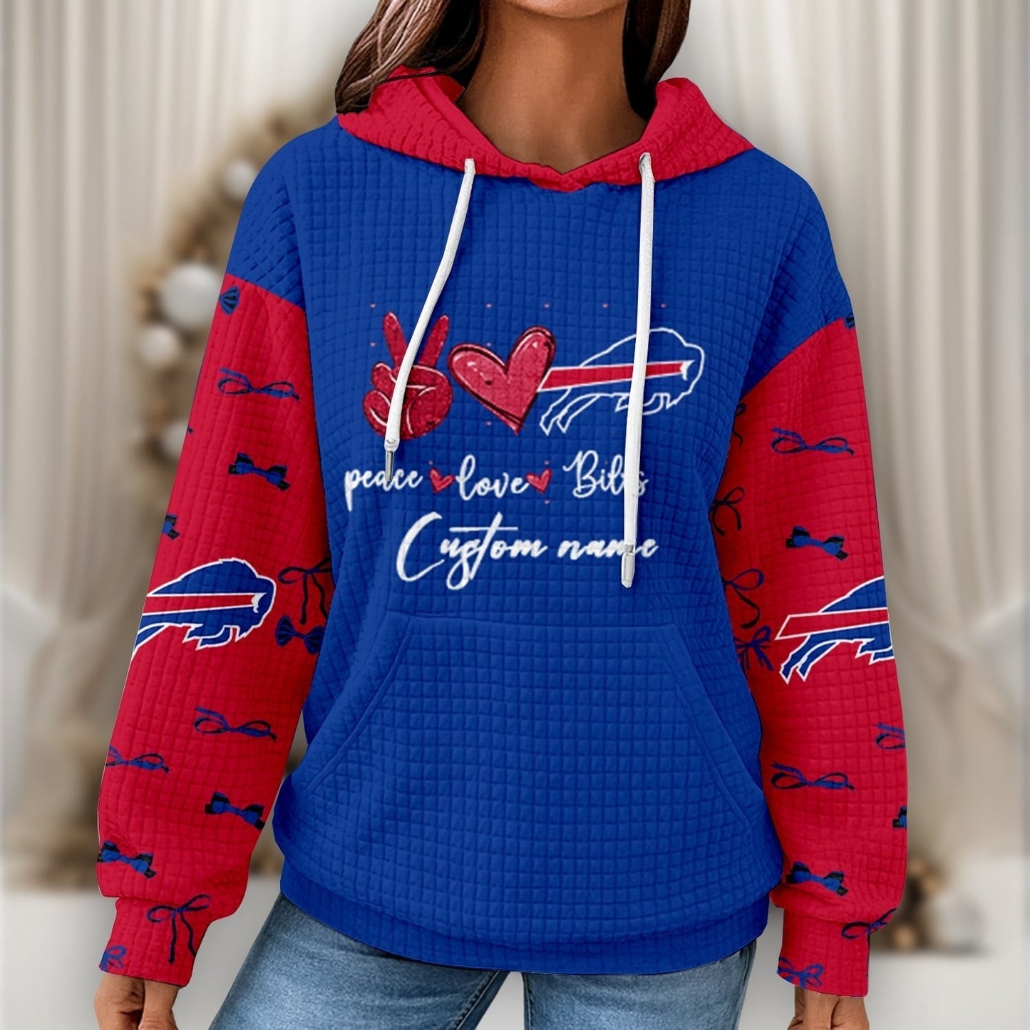 Premium NFL X BUF Women's Waffle Hoodie NDT NHM