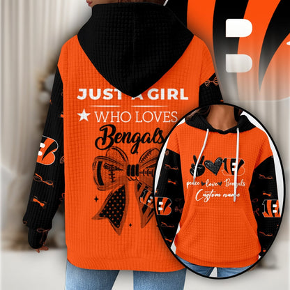 Premium NFL X CIN Women's Waffle Hoodie NDT NHM