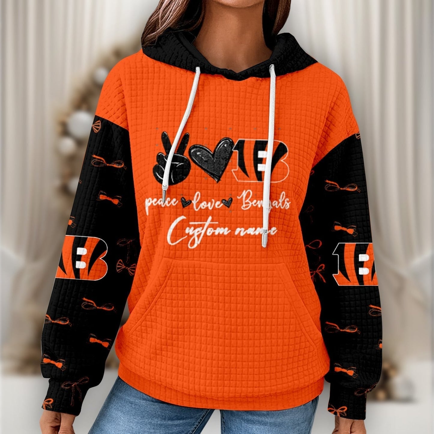 Premium NFL X CIN Women's Waffle Hoodie NDT NHM