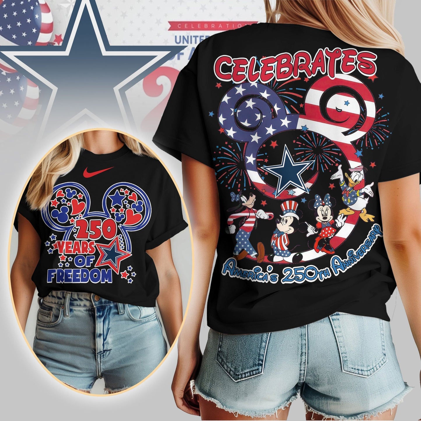 Premium NFL X DC Mouse  Celebrates America 250th Anniversary Women Shirt NDT LVH